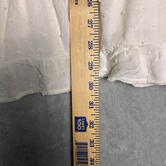 Urban Outfitters Swiss Dots Mini Dress Womens Medium Cottagecore Peasant Soft - Picture 7 of 8